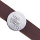 Metall schieber Perle rund mit Eule für 10mm Flach Draht / Leder Antik silber 