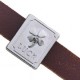 Metall schieber Perle "Luck" für 10mm Flach Draht / Leder Antik silber 