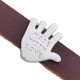 Metall schieber Perle "Made with love" für 10mm Flach Draht / Leder Antik silber 