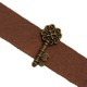 Metall schieber Perle Schlüssel für 10mm Flach Draht / Leder Antik Bronze