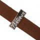 Metall schieber Perle BELIEVE für 10mm Flach Draht / Leder Antik silber 