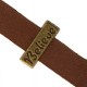Metall schieber Perle BELIEVE für 10mm Flach Draht / Leder Antik Bronze