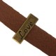 Metall schieber Perle LOVE für 10mm Flach Draht / Leder Antik Bronze