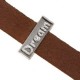 Metall schieber Perle DREAM für 10mm Flach Draht / Leder Antik silber 