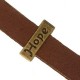 Metall schieber Perle HOPE für 10mm Flach Draht / Leder Antik Bronze