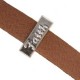 Metall schieber Perle FAITH für 10mm Flach Draht / Leder Antik silber 