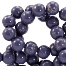 Drip-art Glass beads 6mm Dark blue purple