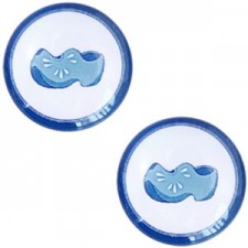 Basic cabochon Delft blue Wooden clogs 20mm White-blue