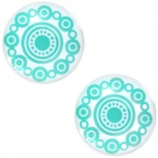 Basic cabochon Zeeuwse knob 12mm Turquoise green