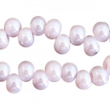 Glass beads 8mm A-symmetrical Lavender mist-pearl shine coating