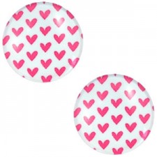 Basic cabochon 20mm Hearts Rouge red