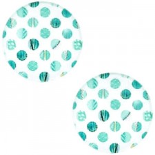 Basic cabochon 20mm Dots Turquoise green