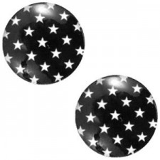 Basic cabochon Stars 20mm Black-white