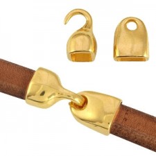 DQ metal Hook and Eye clasp Ø 10x7mm Gold