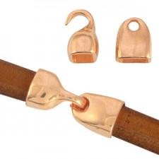 DQ metal Hook and Eye clasp Ø 10x7mm Roségold