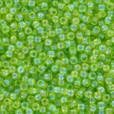 Toho seed beads 11/0 round Trans-Rainbow Lime Green - TR-11-164