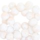 Mottled glass beads 4mm White-peach creme