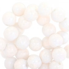 Mottled glass beads 4mm White-light peach