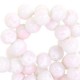 Mottled glass beads 8mm White-soft pink