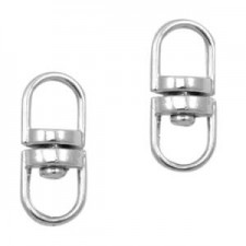 Metal Keychain swivel connector 16mm Antique silver