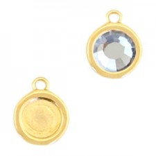 DQ Metall Anhänger - Fassung für Flatback 6.4mm / SS30 Gold