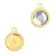DQ Metall Anhänger - Fassung für Flatback 6.4mm / SS30 Gold
