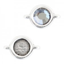 DQ Metall Fassung 2 Ösen für Flatback Ø 6.4mm / SS30 Antik silber