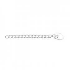 Beadalon metal extension chain with heart Silver