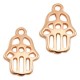 DQ metal charm Hamsa hand 15x10mm Rosegold