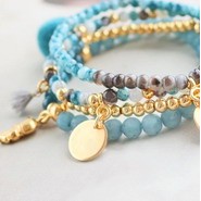 New 22 January - Mottled glass beads with gold line design
