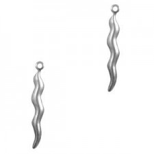 TQ metal charm Horn amulet "Il Corno" Antique silver