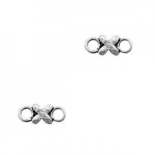TQ metal connector charm X Antique silver