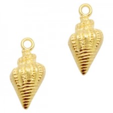 DQ metal charm Shell 19x9mm Gold