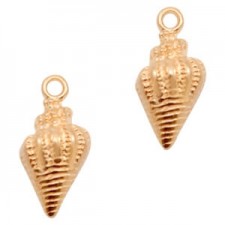 DQ metal charm Shell 19x9mm Rosegold