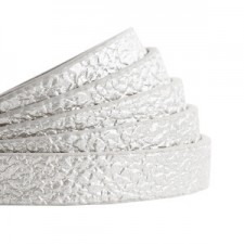 Flat 10mm artificial leather Metallic-silver