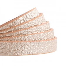 Flat 10mm artificial leather Metallic-rosegold light brown
