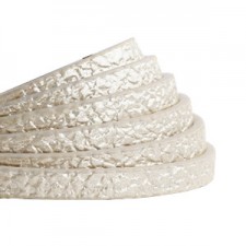 Flat 5mm artificial leather Metallic-champagne