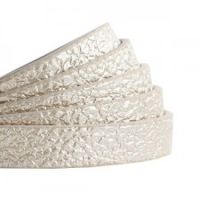 Flat 10mm artificial leather Metallic-champagne