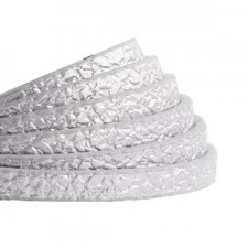 Flat 5mm artificial leather Metallic-light silver
