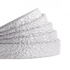 Flat 10mm artificial leather Metallic-light silver