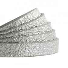Flat 10mm artificial leather Metallic - silver