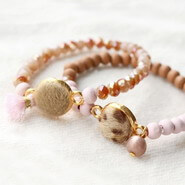 Fluffy jewelry with faux fur cabochons
