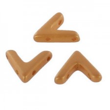 Czech Ava Bead 10x4mm Alabaster Metallic Gold