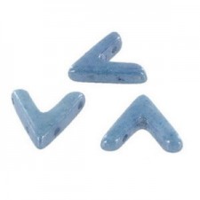 Czech Ava Bead 10x4mm Chalk White Baby Blue Luster