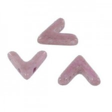 Czech Ava Bead 10x4mm Chalk White Lila Luster