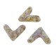 Czech Ava Bead 10x4mm Chalk White Lila Gold Luster