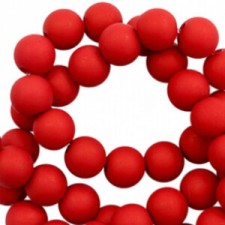 Acryl Perlen rund 6mm matt Ruby red