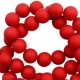 Acrylic beads 6mm round Matt Ruby red