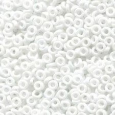 Miyuki spacer Beads SPR 2.2x1mm - White opaque matted ab SPR2-402FR