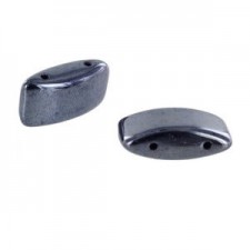 Carrier beads 9x17mm Metallic Jet Hematite
